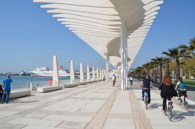 Cycling along Malaga's modern shoreline. Photo: Gary Fennelly  Read more: http://www.belfasttelegraph.co.uk/lifestyle/travel/youll-go-gaga-over-malaga-16168411.html#ixzz1x0MmS7TP