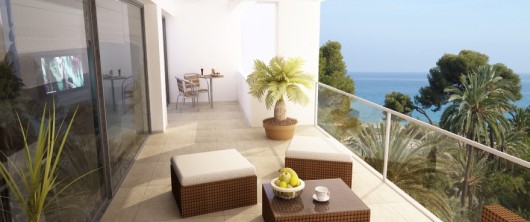 The new and unique apartments at La Vila Paradís, in Villajoyosa / Vila Joiosa, have direct acces to Playa Paraiso beach, a privileged area 20 minutes from Alicante. 