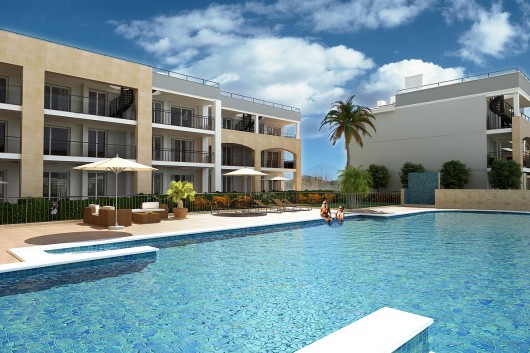 COSTA BEACH , TAYLOR WIMPEY’S NEW FIRST LINE DEVELOPMENT IN MALLORCA. DIRECT BEACH ACCESS  Costa Beach in Port Vell, is a new residential complex developed by Taylor Wimpey with direct beach access and amazing sea views.  This first line residential complex offers a unique first line location surrounded by stunning natural beauty with numerous coves, white sandy beaches and crystal clear and calm sea. There are 4 excellent golf courses within a ten minutes drive, the nearest being 900 metres.  It consists of 2 and 3 bedroom properties with very spacious terraces surrounding communal gardens and a swimming pool.