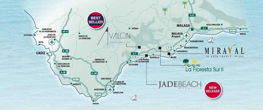 Situational map of Costa del Sol