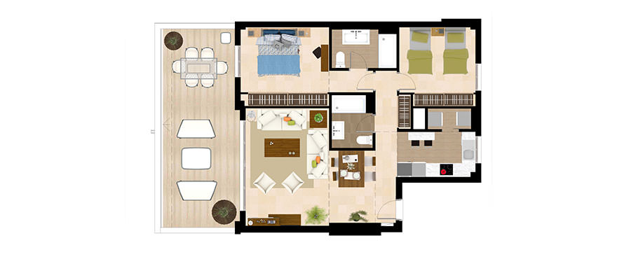 2 bedroom apartments