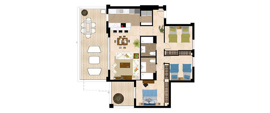 3 bedroom penthouse