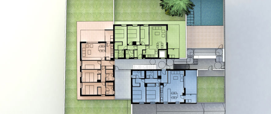 Floor plan of 3 ground floor apartments for sale in Puerto Pollensa