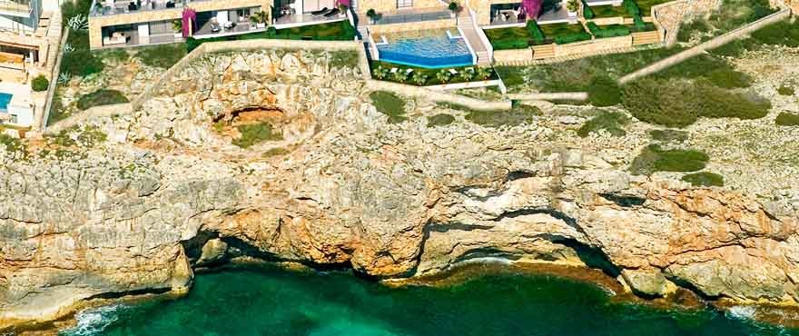 Aerial view of Cala Magrana Mar complex next to the sea