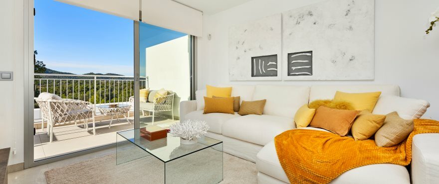 Bright living room in Canyamel, with large terraces close to the sea