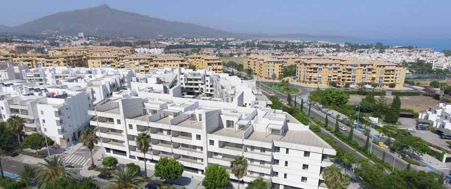 Außenansicht der Wohnungen im Verkauf, Wohnkomplex Acqua, Marbella