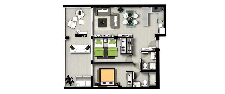 2 bedroom plan