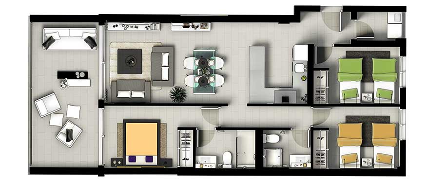 3 bedroom plan