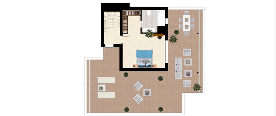 Plan Type C - Duplex with 3 bedrooms and 3 bathrooms