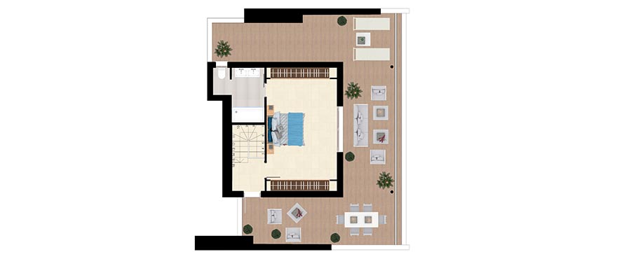 Plan Type D - Duplex with 3 bedrooms and 3 bathrooms