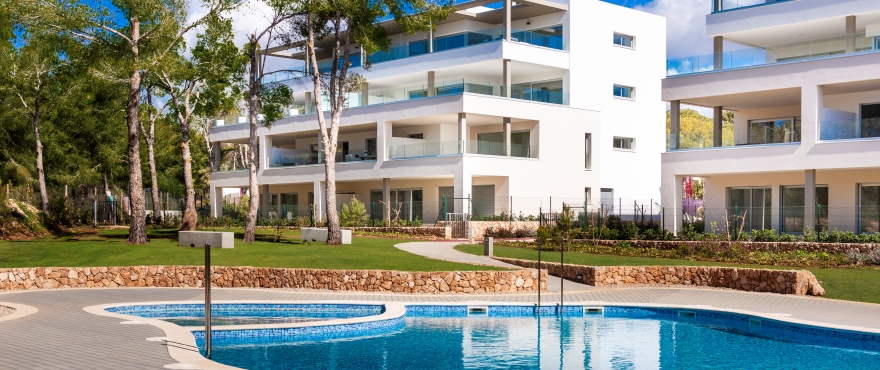 Serenity, new apartments for sale with comunal gardens, Santa Ponsa