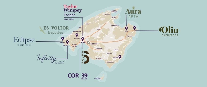 Map New properties for sale Mallorca
