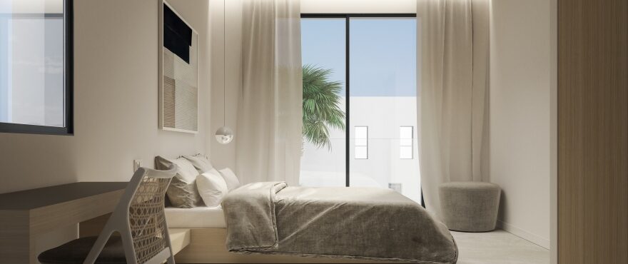 Modern and bright bedroom at Las Villas de Dalt de Sa Rapita