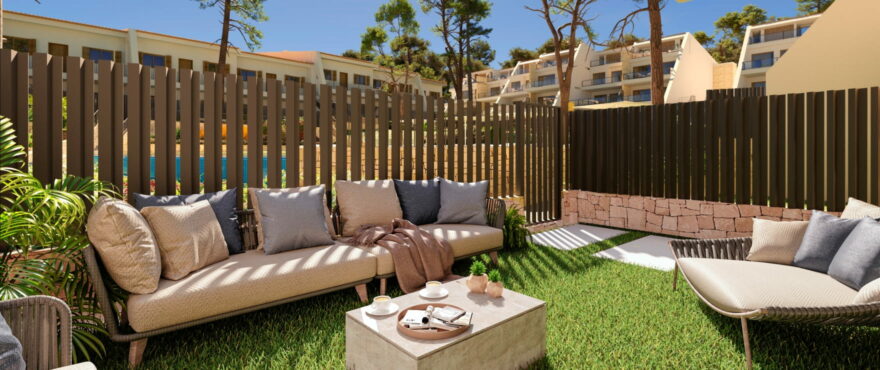 Large terrace of the new residential Aqua in Moraira