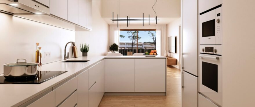 Open-plan modern kitchen at Aqua, Moraira, Alicante