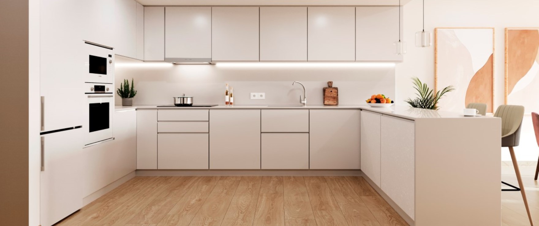 Cuisine ouverte et moderne de la résidence Aqua, Moraira, Alicante Cuisine ouverte et moderne de la résidence Aqua, Moraira, Alicante