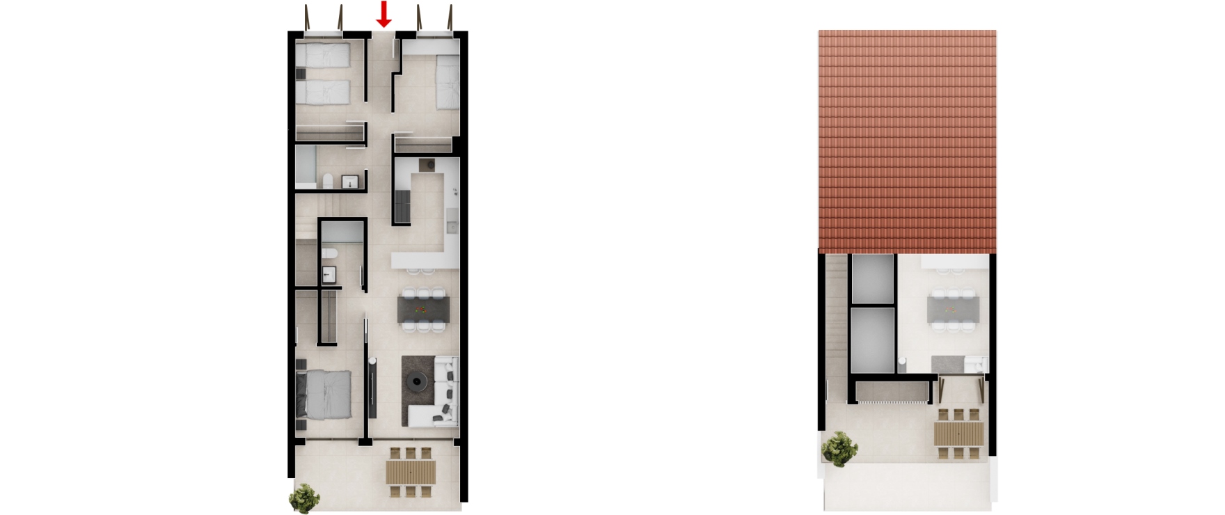 Plan d’un appartement neuf Aqua Moraira à 3 chambres. Premier étage Plan d’un appartement neuf Aqua Moraira à 3 chambres. Premier étage