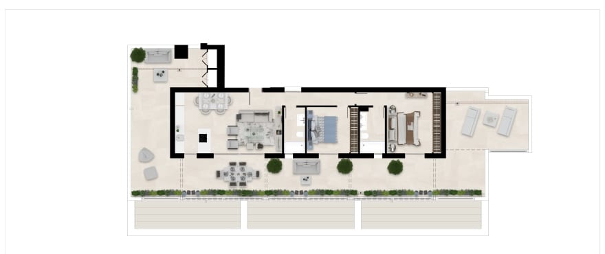 Sun Valley, plan 3 chambres, attique