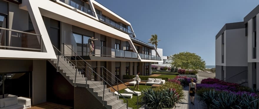 Lägenheter med stora terrasser med havsutsikt, parkering under jord och förråd