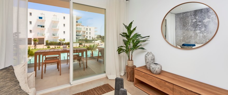 Bright livingroom in the new Compass apartments