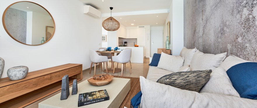 Bright livingroom in the new Compass apartments