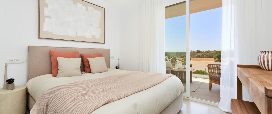 Bright bedroom in the new Compass apartments