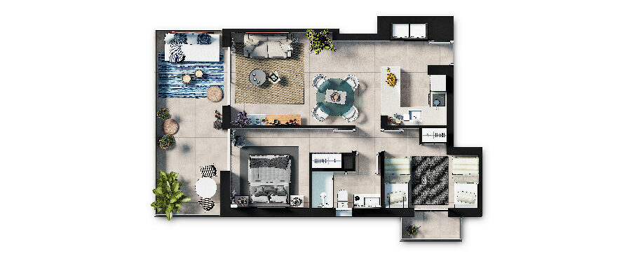Plan-Compass, Cala d'Or - 2 bedroom + 2 bathroom apartments