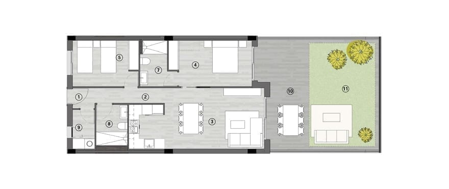 Iconic, Gran Alacant, plan of the 2 bedroom apartment