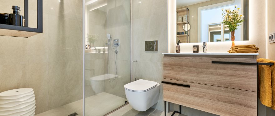 Baño completo en los nuevos apartamentos