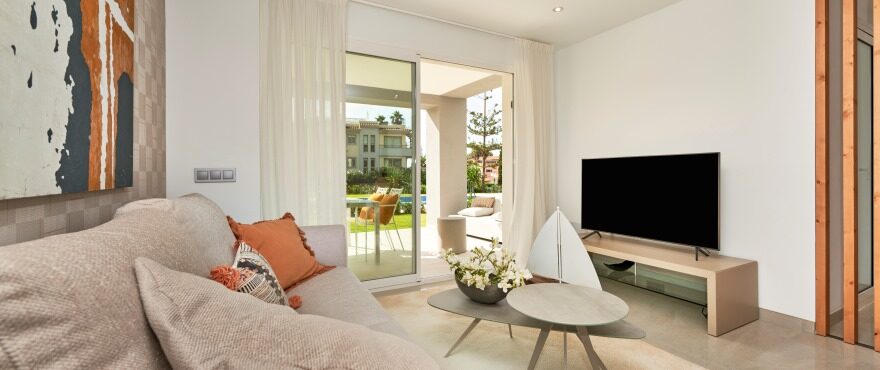 Bright spacious living room at Port Blau