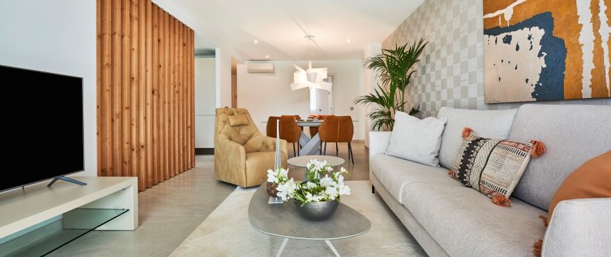 Bright spacious living room at Port Blau