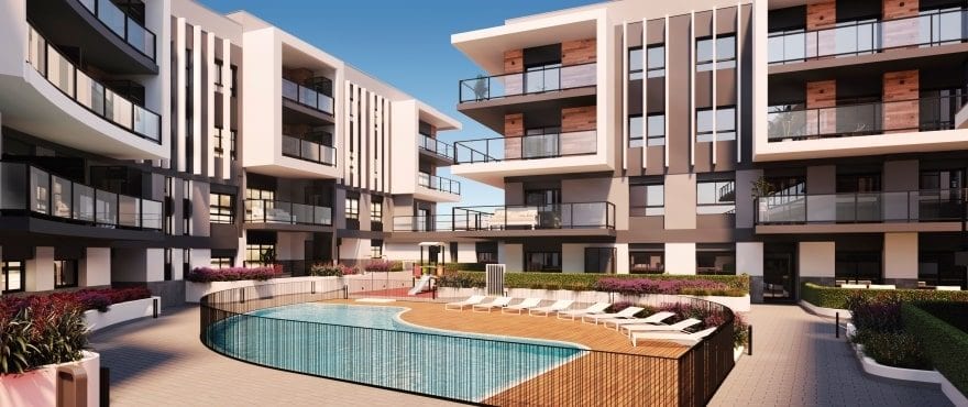 Modernos apartamentos en venta en Jávea, con piscinas y jardín comunitario