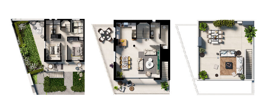 Sa Galera, plan of 3 bedroom townhouses