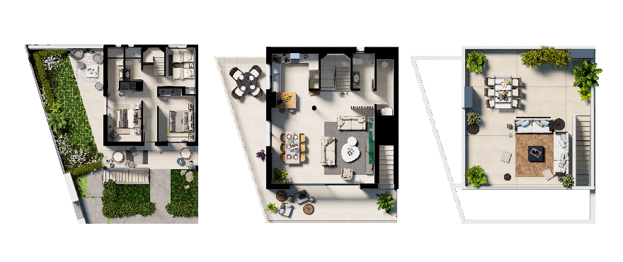 Sa Galera, plan of 3 bedroom townhouses
