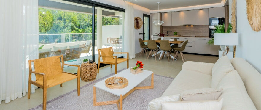 Heerlijk lichte woonkamer in de nieuwe woningen in The Crest, in La Quinta