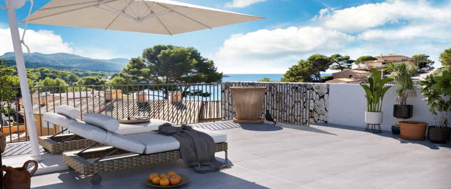 Terrasse mit Ausblick in San Telmo, Mallorca