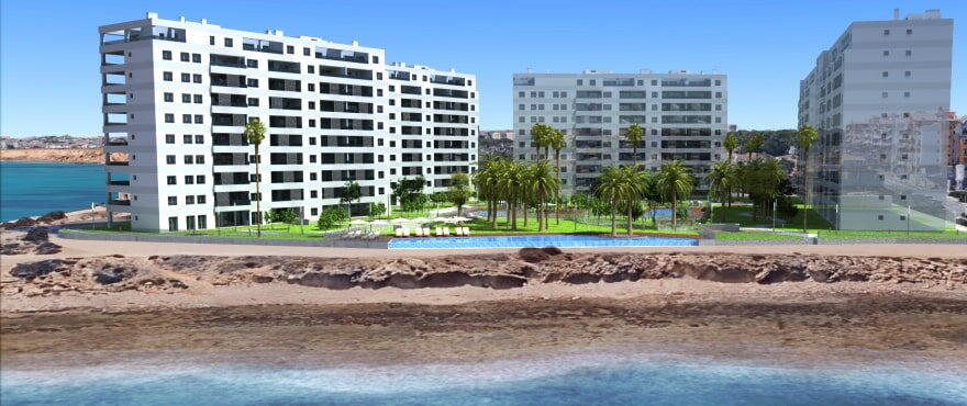 Posidonia: Appartements en vente en première ligne de mer et de plage à Punta Prima, Torrevieja