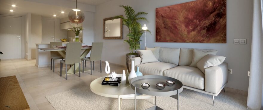 Bright spacious living room at Es Llaut