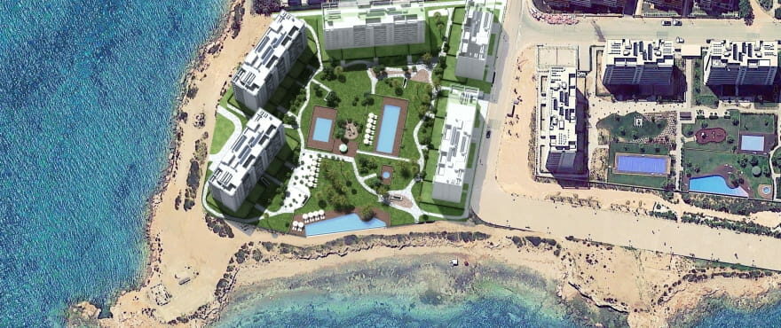 Posidonia: new apartments with swimming pools and communal garden
