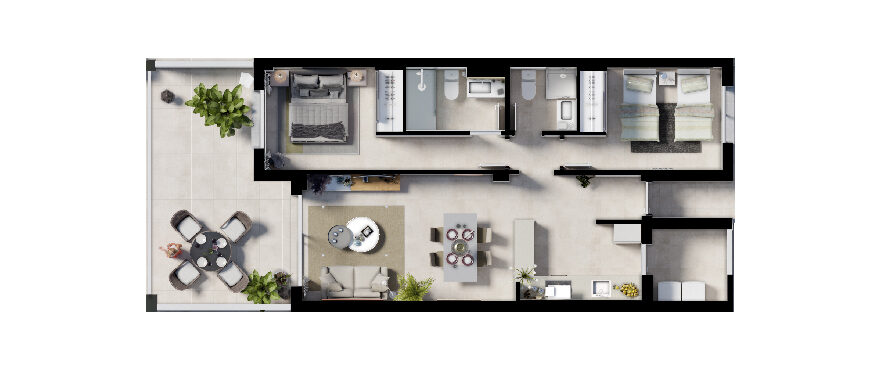Plan 2-bed first floor apartment