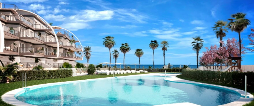 Modern apartments for sale in Dénia, with communal pools and gardens