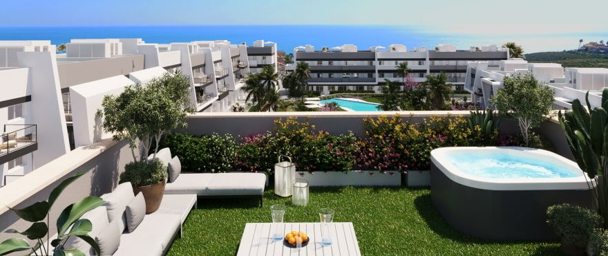 Apartments with large terraces and sea views, and with underground parking and storerooms.