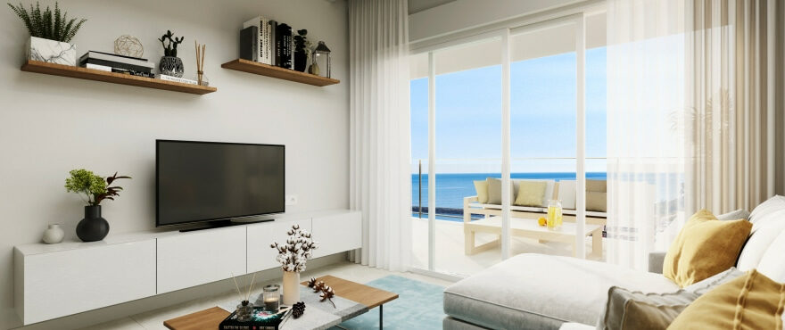 Bright living room at Bella Beach, Dénia, Alicante