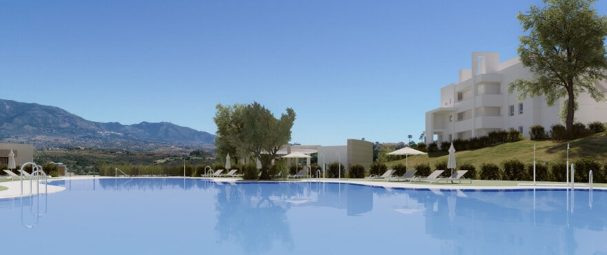 Solana Village: Apartments for sale with communal pool at La Cala Golf Resort