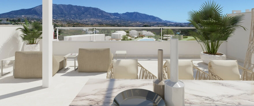 Appartements avec grande terrasse et vue panoramique sur le golfe et la sierra de Mijas