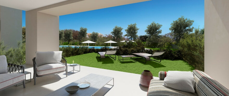 Solemar, Casares: nieuwe appartementen met terras met uitzicht op de Middellandse Zee.