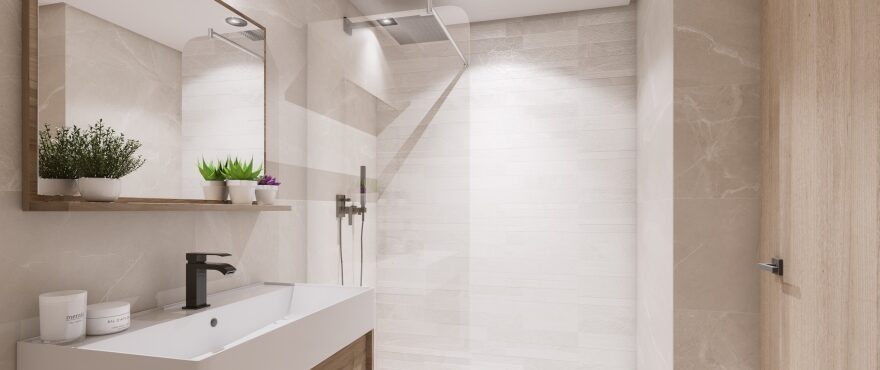 Almazara Hills, Istán: nowoczesna i kompletna łazienka z zainstalowanymi parawanami