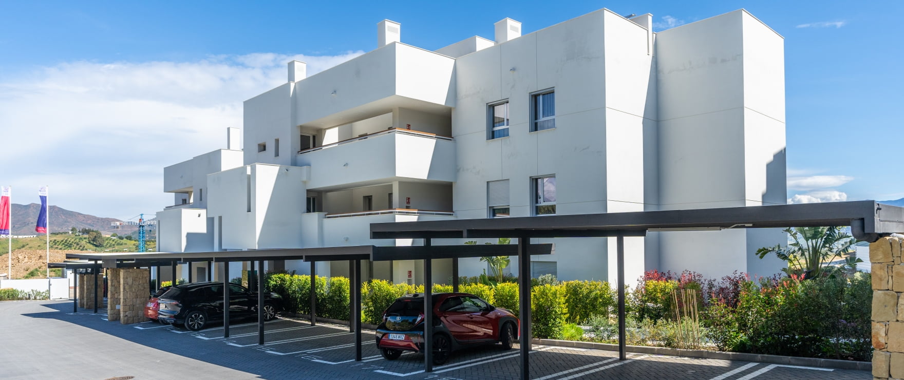 Appartementen met buitenparking, en ruime terrassen met panoramisch uitzicht
