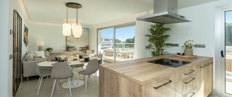 Modern kitchen at the new apartments for sale, Solana Village, La Cala Resort