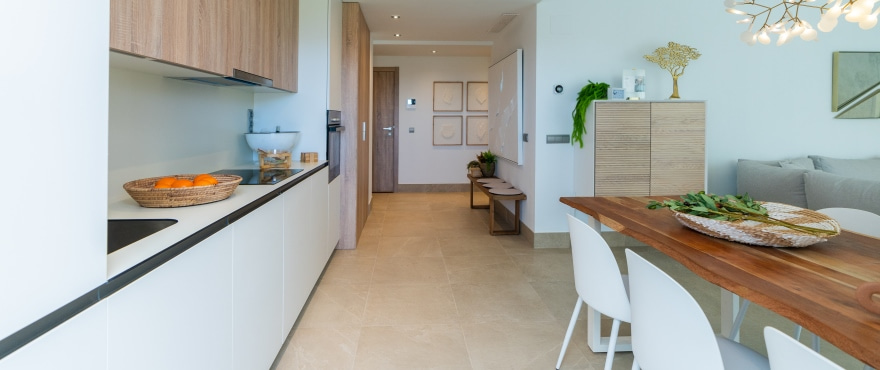 Modern kitchen at the new apartments for sale, Solana Village, La Cala Resort